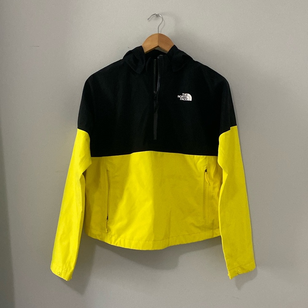 Women’s yellow/black The North Face rain/running jacket